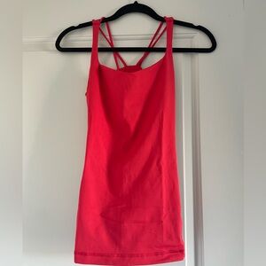 Lululemon red workout tank with built in bra